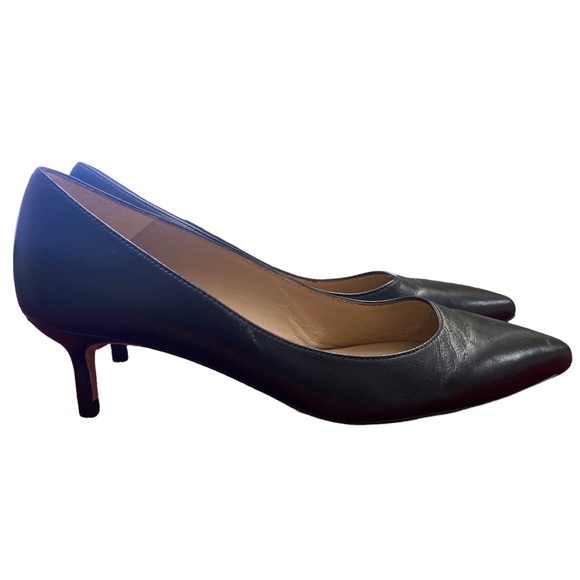 LK Bennett London Audrey Black Leather Kitten Heel Courts Size 6 - Picture 6 of 15